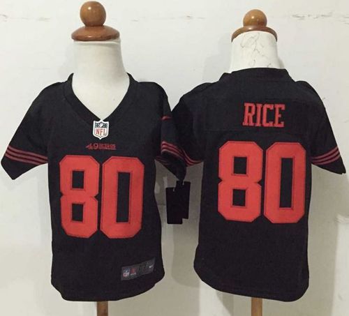 Toddler Nike 49ers #80 Jerry Rice Black Alternate Stitched NFL Elite Jersey Toddler Nike 49ers #80 Jerry Rice Black Alternate Stitched NFL Elite Jersey