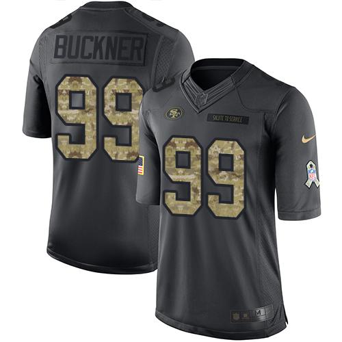 Nike 49ers #99 DeForest Buckner Black Youth Stitched NFL Limited 2016 Salute to Service Jersey Nike 49ers #99 DeForest Buckner Black Youth Stitched NFL Limited 2016 Salute to Service Jersey