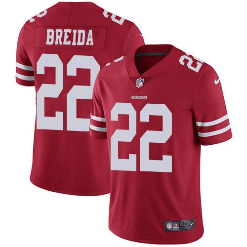 Nike 49ers #22 Matt Breida Red Team Color Youth Stitched NFL Vapor Untouchable Limited Jersey Nike 49ers #22 Matt Breida Red Team Color Youth Stitched NFL Vapor Untouchable Limited Jersey