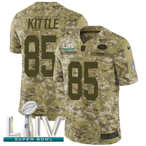 Nike 49ers #85 George Kittle Camo Super Bowl LIV 2020 Youth Stitched NFL Limited 2018 Salute To Service Jersey Nike 49ers #85 George Kittle Camo Super Bowl LIV 2020 Youth Stitched NFL Limited 2018 Salute To Service Jersey