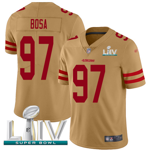 Nike 49ers #97 Nick Bosa Gold Super Bowl LIV 2020 Youth Stitched NFL Limited Inverted Legend Jersey Nike 49ers #97 Nick Bosa Gold Super Bowl LIV 2020 Youth Stitched NFL Limited Inverted Legend Jersey
