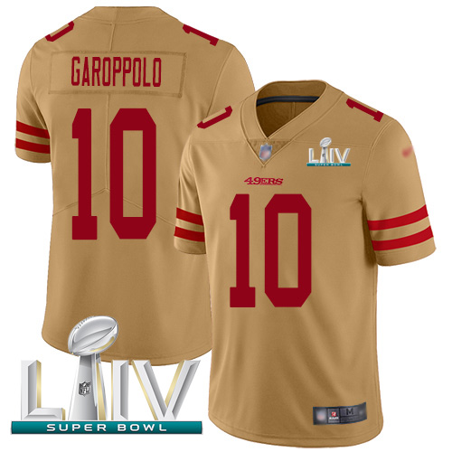 Nike 49ers #10 Jimmy Garoppolo Gold Super Bowl LIV 2020 Youth Stitched NFL Limited Inverted Legend Jersey Nike 49ers #10 Jimmy Garoppolo Gold Super Bowl LIV 2020 Youth Stitched NFL Limited Inverted Legend Jersey