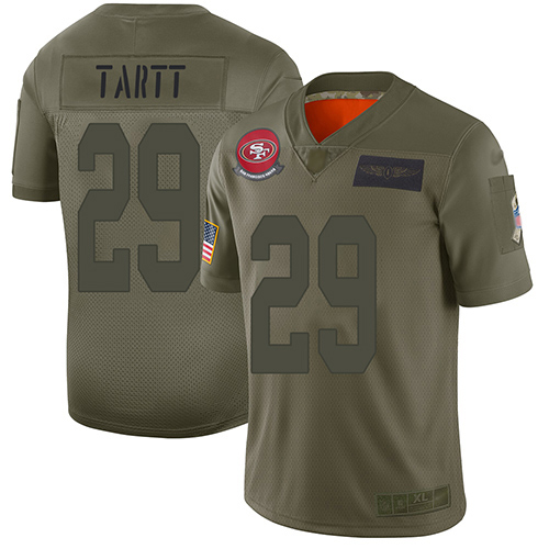 Nike 49ers #29 Jaquiski Tartt Camo Youth Stitched NFL Limited 2019 Salute to Service Jersey Nike 49ers #29 Jaquiski Tartt Camo Youth Stitched NFL Limited 2019 Salute to Service Jersey