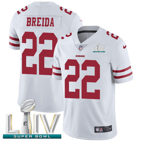 Nike 49ers #22 Matt Breida White Super Bowl LIV 2020 Youth Stitched NFL Vapor Untouchable Limited Jersey Nike 49ers #22 Matt Breida White Super Bowl LIV 2020 Youth Stitched NFL Vapor Untouchable Limited Jersey