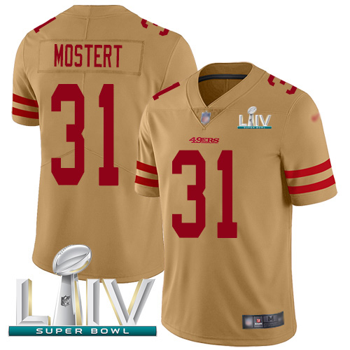 Nike 49ers #31 Raheem Mostert Gold Super Bowl LIV 2020 Youth Stitched NFL Limited Inverted Legend Jersey Nike 49ers #31 Raheem Mostert Gold Super Bowl LIV 2020 Youth Stitched NFL Limited Inverted Legend Jersey