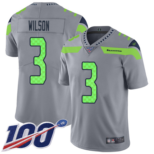 Nike Seahawks #3 Russell Wilson Silver Youth Stitched NFL Limited Inverted Legend 100th Season Jersey Nike Seahawks #3 Russell Wilson Silver Youth Stitched NFL Limited Inverted Legend 100th Season Jersey