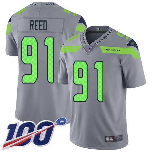 Nike Seahawks #91 Jarran Reed Gray Youth Stitched NFL Limited Inverted Legend 100th Season Jersey Nike Seahawks #91 Jarran Reed Gray Youth Stitched NFL Limited Inverted Legend 100th Season Jersey