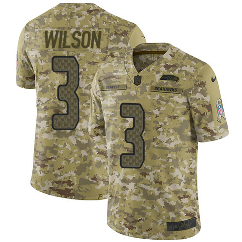 Nike Seahawks #3 Russell Wilson Camo Youth Stitched NFL Limited 2018 Salute to Service Jersey Nike Seahawks #3 Russell Wilson Camo Youth Stitched NFL Limited 2018 Salute to Service Jersey
