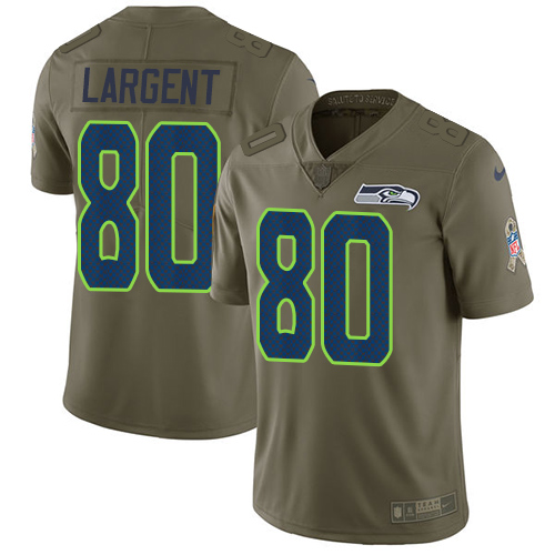Nike Seahawks #80 Steve Largent Olive Youth Stitched NFL Limited 2017 Salute to Service Jersey Nike Seahawks #80 Steve Largent Olive Youth Stitched NFL Limited 2017 Salute to Service Jersey