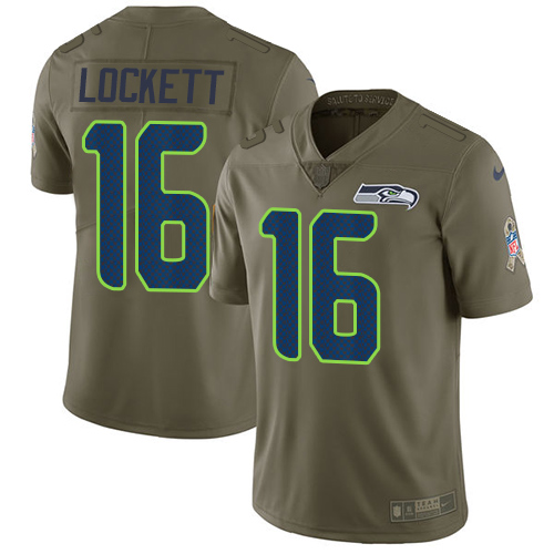 Nike Seahawks #16 Tyler Lockett Olive Youth Stitched NFL Limited 2017 Salute to Service Jersey Nike Seahawks #16 Tyler Lockett Olive Youth Stitched NFL Limited 2017 Salute to Service Jersey