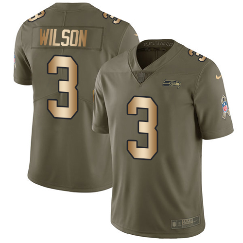 Nike Seahawks #3 Russell Wilson Olive/Gold Youth Stitched NFL Limited 2017 Salute to Service Jersey Nike Seahawks #3 Russell Wilson Olive/Gold Youth Stitched NFL Limited 2017 Salute to Service Jersey