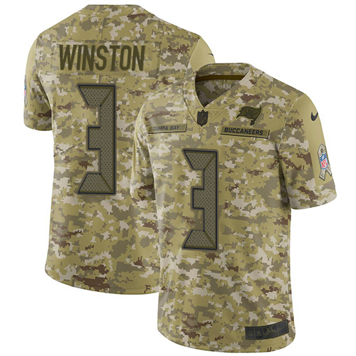 Nike Buccaneers #3 Jameis Winston Camo Youth Stitched NFL Limited 2018 Salute to Service Jersey Nike Buccaneers #3 Jameis Winston Camo Youth Stitched NFL Limited 2018 Salute to Service Jersey
