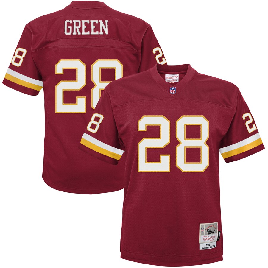 Youth Washington Redskins #28 Darrell Green Mitchell & Ness Burgundy 1991 Legacy Retired Player Jersey Youth Washington Redskins #28 Darrell Green Mitchell & Ness Burgundy 1991 Legacy Retired Player Jersey