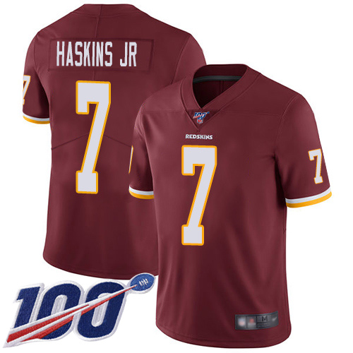 Nike Redskins #7 Dwayne Haskins Jr Burgundy Red Team Color Youth Stitched NFL 100th Season Vapor Limited Jersey