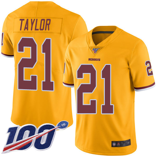 Nike Redskins #21 Sean Taylor Gold Youth Stitched NFL Limited Rush 100th Season Jersey