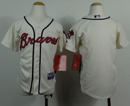 Braves Blank Cream Cool Base Stitched Youth MLB Jersey Braves Blank Cream Cool Base Stitched Youth MLB Jersey