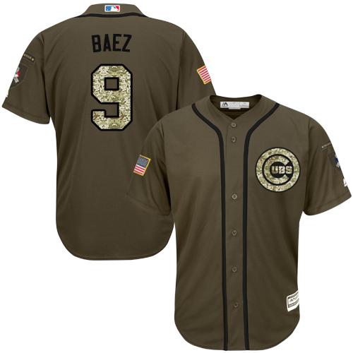 Cubs #9 Javier Baez Green Salute to Service Stitched Youth MLB Jersey Cubs #9 Javier Baez Green Salute to Service Stitched Youth MLB Jersey