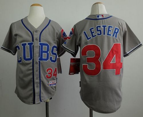 Cubs #34 Jon Lester Grey Alternate Road Cool Base Stitched Youth MLB Jersey Cubs #34 Jon Lester Grey Alternate Road Cool Base Stitched Youth MLB Jersey