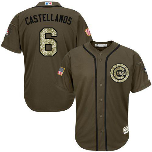 Cubs #6 Nicholas Castellanos Green Salute to Service Stitched Youth MLB Jersey Cubs #6 Nicholas Castellanos Green Salute to Service Stitched Youth MLB Jersey