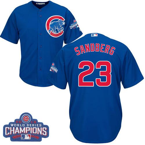 Cubs #23 Ryne Sandberg Blue Alternate 2016 World Series Champions Stitched Youth MLB Jersey Cubs #23 Ryne Sandberg Blue Alternate 2016 World Series Champions Stitched Youth MLB Jersey
