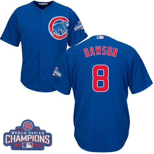 Cubs #8 Andre Dawson Blue Alternate 2016 World Series Champions Stitched Youth MLB Jersey Cubs #8 Andre Dawson Blue Alternate 2016 World Series Champions Stitched Youth MLB Jersey