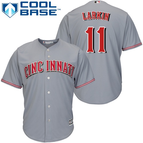 Reds #11 Barry Larkin Grey Cool Base Stitched Youth MLB Jersey Reds #11 Barry Larkin Grey Cool Base Stitched Youth MLB Jersey