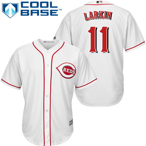 Reds #11 Barry Larkin White Cool Base Stitched Youth MLB Jersey Reds #11 Barry Larkin White Cool Base Stitched Youth MLB Jersey