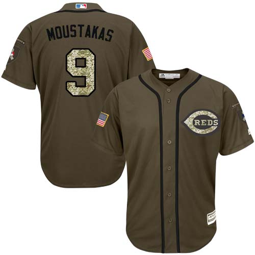 Reds #9 Mike Moustakas Green Salute to Service Stitched Youth MLB Jersey Reds #9 Mike Moustakas Green Salute to Service Stitched Youth MLB Jersey