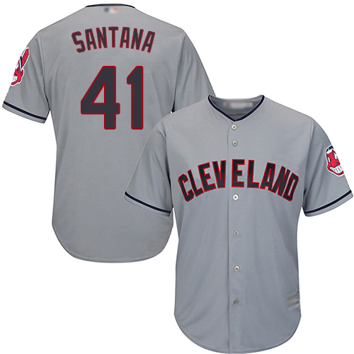 Indians #41 Carlos Santana Grey Road Stitched Youth MLB Jersey