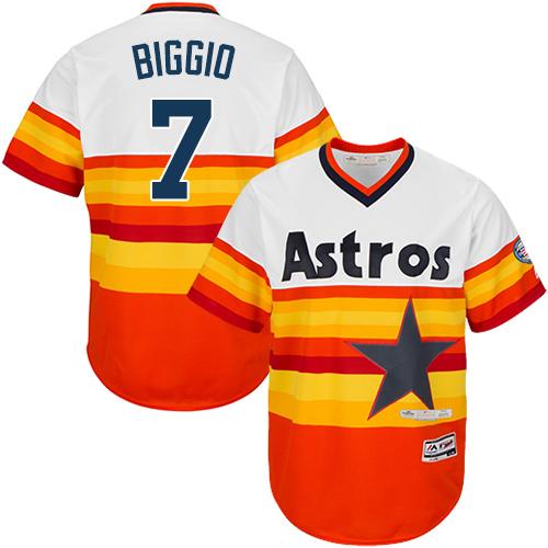 Astros #7 Craig Biggio White/Orange Cooperstown Stitched Youth MLB Jersey Astros #7 Craig Biggio White/Orange Cooperstown Stitched Youth MLB Jersey