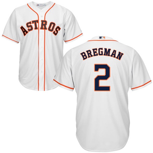 Astros #2 Alex Bregman White Cool Base Stitched Youth MLB Jersey Astros #2 Alex Bregman White Cool Base Stitched Youth MLB Jersey