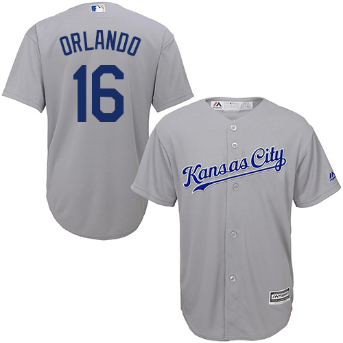 Royals #16 Paulo Orlando Grey Cool Base Stitched Youth MLB Jersey Royals #16 Paulo Orlando Grey Cool Base Stitched Youth MLB Jersey