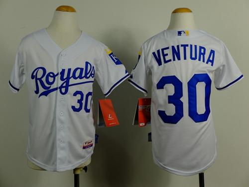 Royals #30 Yordano Ventura White Cool Base Stitched Youth MLB Jersey Royals #30 Yordano Ventura White Cool Base Stitched Youth MLB Jersey