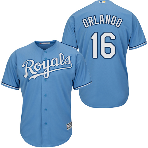 Royals #16 Paulo Orlando Light Blue Cool Base Stitched Youth MLB Jersey Royals #16 Paulo Orlando Light Blue Cool Base Stitched Youth MLB Jersey