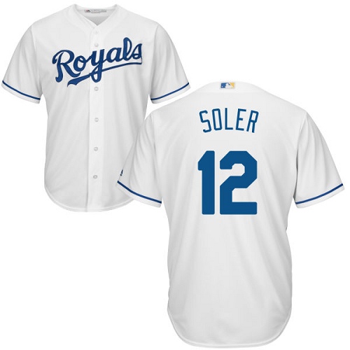 Royals #12 Jorge Soler White Cool Base Stitched Youth MLB Jersey