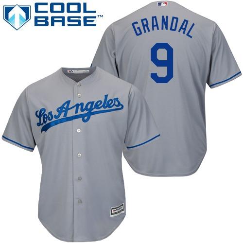 Dodgers #9 Yasmani Grandal Grey Cool Base Stitched Youth MLB Jersey Dodgers #9 Yasmani Grandal Grey Cool Base Stitched Youth MLB Jersey