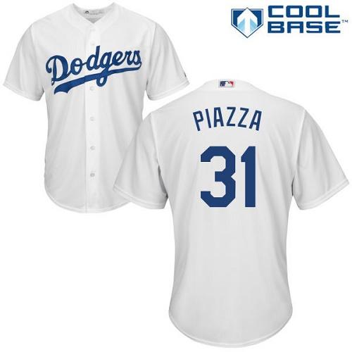 Dodgers #31 Mike Piazza White Cool Base Stitched Youth MLB Jersey Dodgers #31 Mike Piazza White Cool Base Stitched Youth MLB Jersey