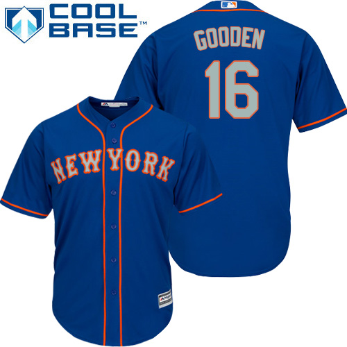 Mets #16 Dwight Gooden Blue(Grey NO.) Cool Base Stitched Youth MLB Jersey Mets #16 Dwight Gooden Blue(Grey NO.) Cool Base Stitched Youth MLB Jersey