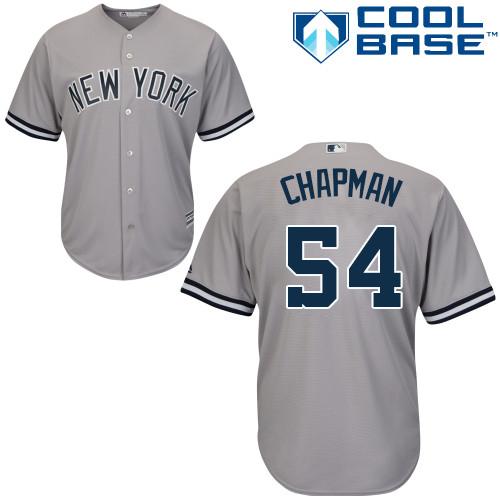 Yankees #54 Aroldis Chapman Grey Road Stitched Youth MLB Jersey Yankees #54 Aroldis Chapman Grey Road Stitched Youth MLB Jersey