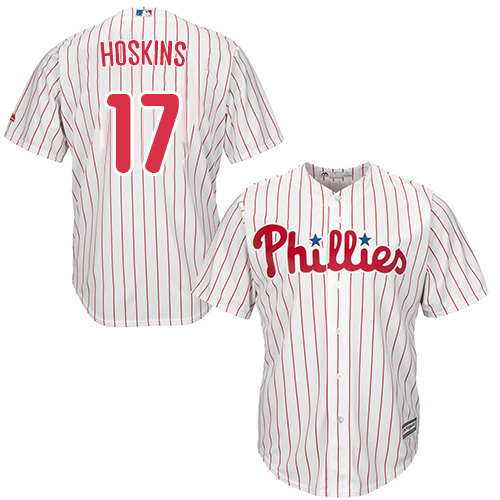 Phillies #17 Rhys Hoskins White(Red Strip) Cool Base Stitched Youth MLB Jersey Phillies #17 Rhys Hoskins White(Red Strip) Cool Base Stitched Youth MLB Jersey