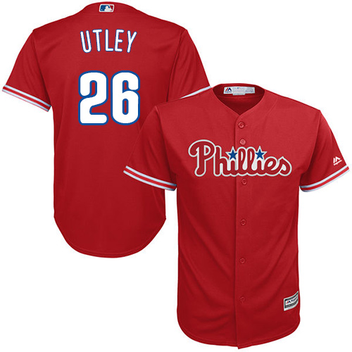 Phillies #26 Chase Utley Red Cool Base Stitched Youth MLB Jersey Phillies #26 Chase Utley Red Cool Base Stitched Youth MLB Jersey