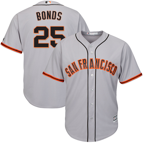 Giants #25 Barry Bonds Grey Road Cool Base Stitched Youth MLB Jersey Giants #25 Barry Bonds Grey Road Cool Base Stitched Youth MLB Jersey