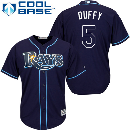 Rays #5 Matt Duffy Dark Blue Cool Base Stitched Youth MLB Jersey Rays #5 Matt Duffy Dark Blue Cool Base Stitched Youth MLB Jersey