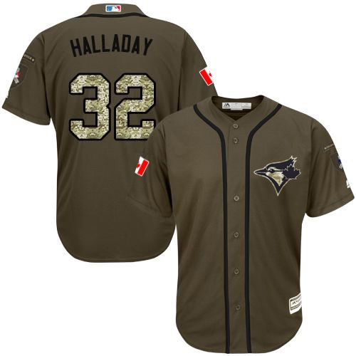 Blue Jays #32 Roy Halladay Green Salute to Service Stitched Youth MLB Jersey Blue Jays #32 Roy Halladay Green Salute to Service Stitched Youth MLB Jersey