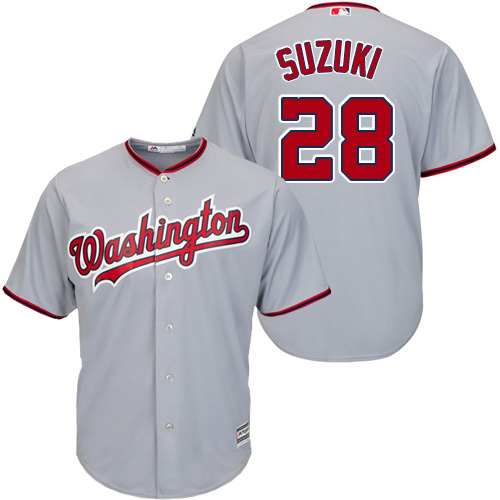 Nationals #28 Kurt Suzuki Grey New Cool Base Stitched Youth MLB Jersey Nationals #28 Kurt Suzuki Grey New Cool Base Stitched Youth MLB Jersey