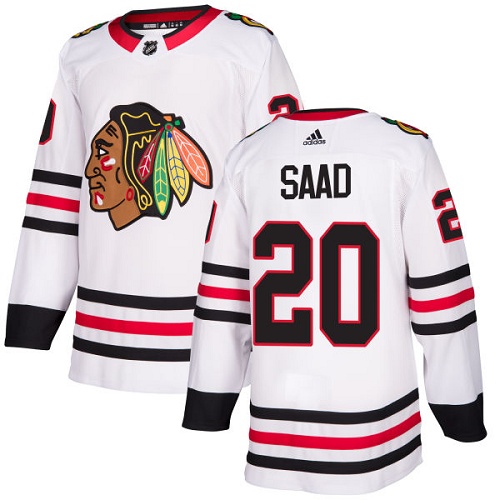Adidas Blackhawks #20 Brandon Saad White Road Authentic Stitched Youth NHL Jersey Adidas Blackhawks #20 Brandon Saad White Road Authentic Stitched Youth NHL Jersey