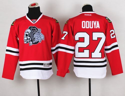 Blackhawks #27 Johnny Oduya Red(White Skull) Stitched Youth NHL Jersey Blackhawks #27 Johnny Oduya Red(White Skull) Stitched Youth NHL Jersey