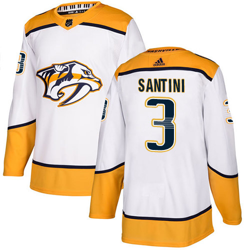 Adidas Predators #3 Steven Santini White Road Authentic Stitched Youth NHL Jersey