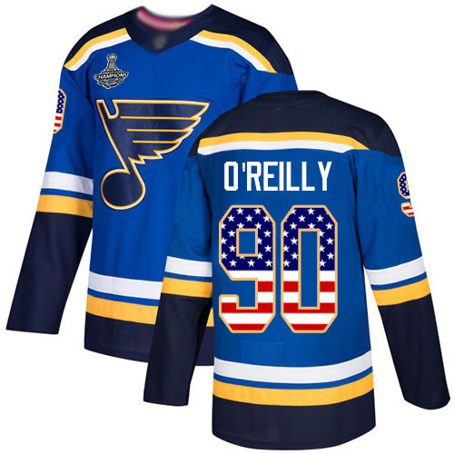 Adidas Blues #90 Ryan O'Reilly Blue Home Authentic USA Flag Stanley Cup Champions Stitched Youth NHL Jersey Adidas Blues #90 Ryan O'Reilly Blue Home Authentic USA Flag Stanley Cup Champions Stitched Youth NHL Jersey
