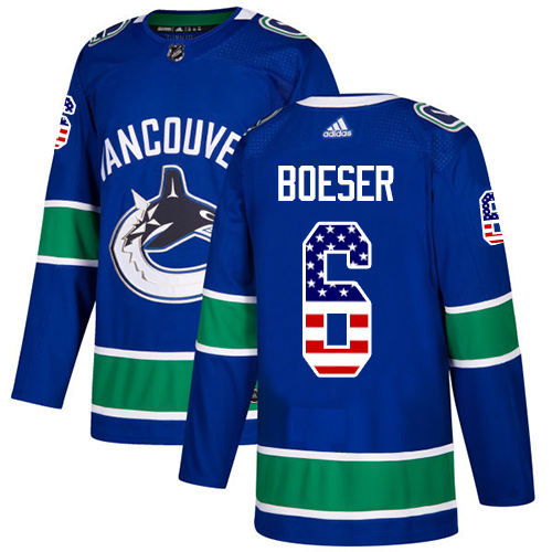 Adidas Canucks #6 Brock Boeser Blue Home Authentic USA Flag Youth Stitched NHL Jersey Adidas Canucks #6 Brock Boeser Blue Home Authentic USA Flag Youth Stitched NHL Jersey